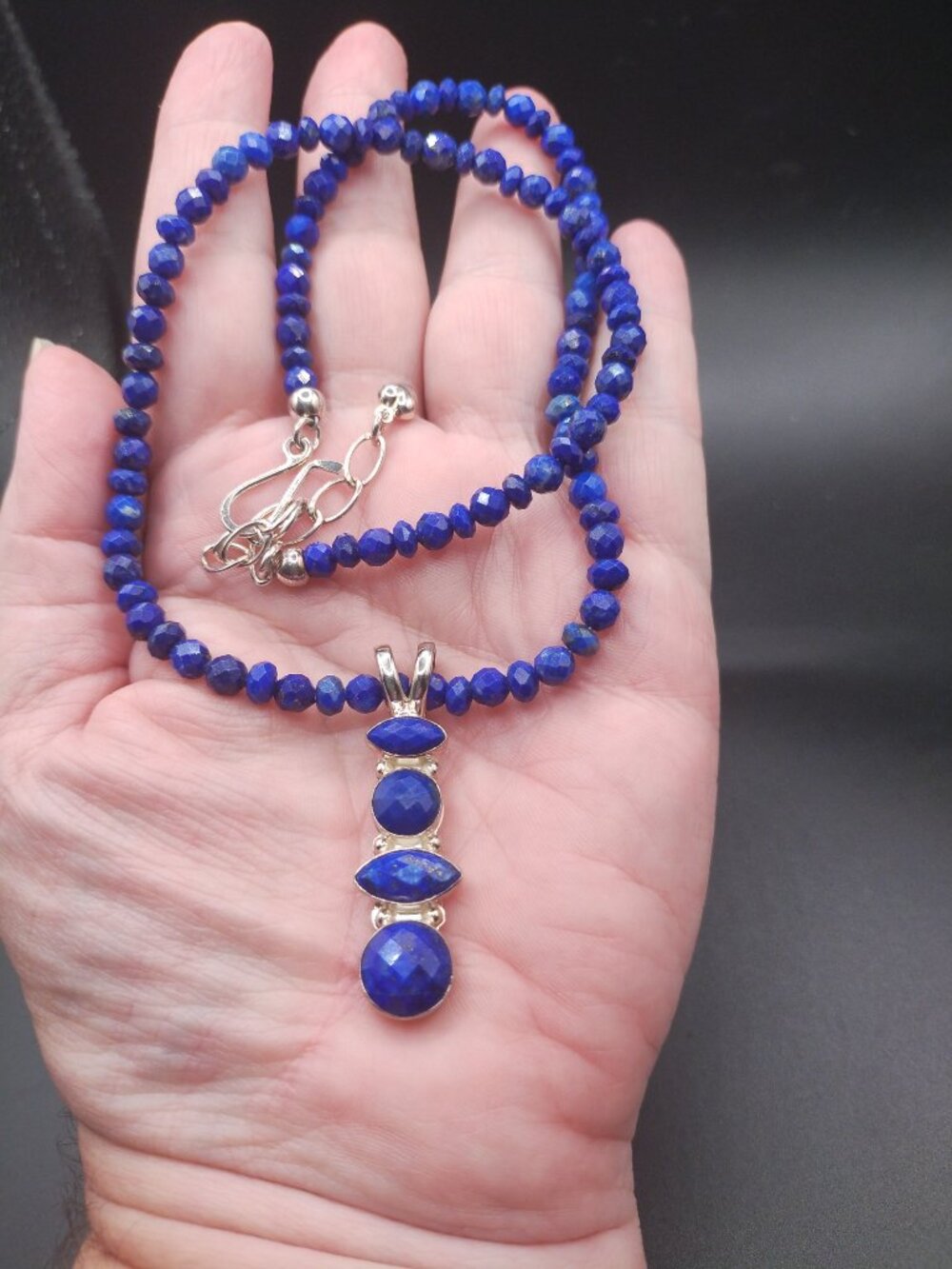 Jay King DTR 925 Sterling Silver Multi Stone Lapis Pendant with Necklace - Picture 5 of 7
